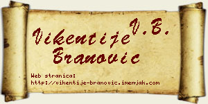 Vikentije Branović vizit kartica